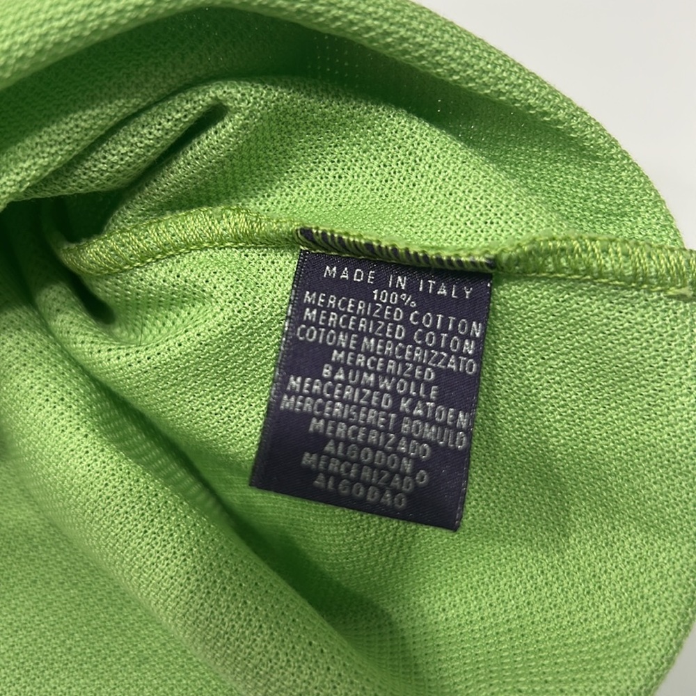 Purple Label Ralph Lauren Lime Green Polo Shirt, Men, Mercerized cotton, size M - Picture 7 of 7